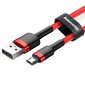 Kaabel Baseus USB Durable Nylon Braided Wire Usb / Micro Usb Qc3.0 2.4A 1M, punane CAMKLF-B09 цена и информация | Mobiiltelefonide kaablid | kaup24.ee