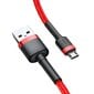 Kaabel Baseus USB Durable Nylon Braided Wire Usb / Micro Usb Qc3.0 2.4A 1M, punane CAMKLF-B09 hind ja info | Mobiiltelefonide kaablid | kaup24.ee
