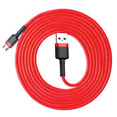 Baseus USB кабель Durable Nylon Braided Wire Usb / Micro Usb Qc3.0 1.5A, 2 м, красный, CAMKLF-C09 цена и информация | Кабели для телефонов | kaup24.ee