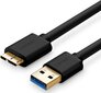 Ugreen USB - micro USB Type B SuperSpeed 3.0 kaabel 1m, must 10841 цена и информация | Mobiiltelefonide kaablid | kaup24.ee