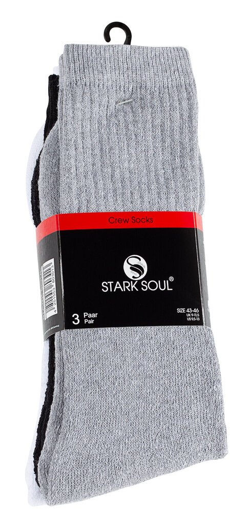 Meeste spordisokid Stark Soul Essential 2106 3 paari, must, valge, hall hind ja info | Meeste sokid | kaup24.ee