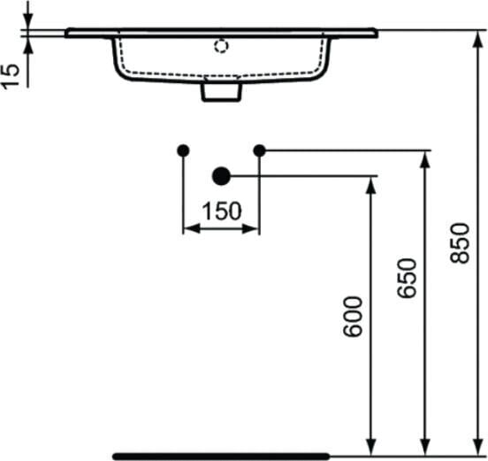 Valamu Ideal Standard Tempo 61cm (E066801) hind ja info | Kraanikausid, valamud | kaup24.ee