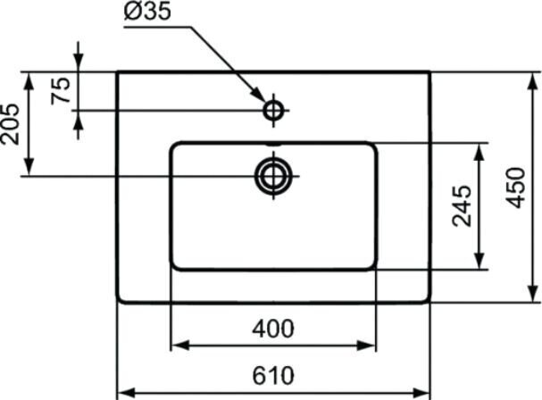 Valamu Ideal Standard Tempo 61cm (E066801) цена и информация | Kraanikausid, valamud | kaup24.ee