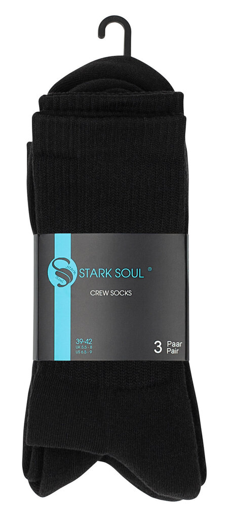 Meeste kammitud puuvillast spordisokid Stark Soul, 3 paari, must цена и информация | Meeste sokid | kaup24.ee