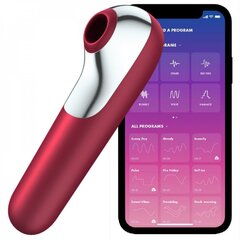 Клиторальный стимулятор с функцией вибрации Satisfyer Dual Love, красный  цена и информация | Вибраторы | kaup24.ee