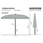 Madison päikesevari "Patmos" ristkülikukujuline, 210 x 140 cm, sinine hind ja info | Päikesevarjud, markiisid ja alused | kaup24.ee