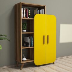 Eraldiseisev riiul Kalune Design 845, 132 cm, pruun/kollane цена и информация | Полки | kaup24.ee