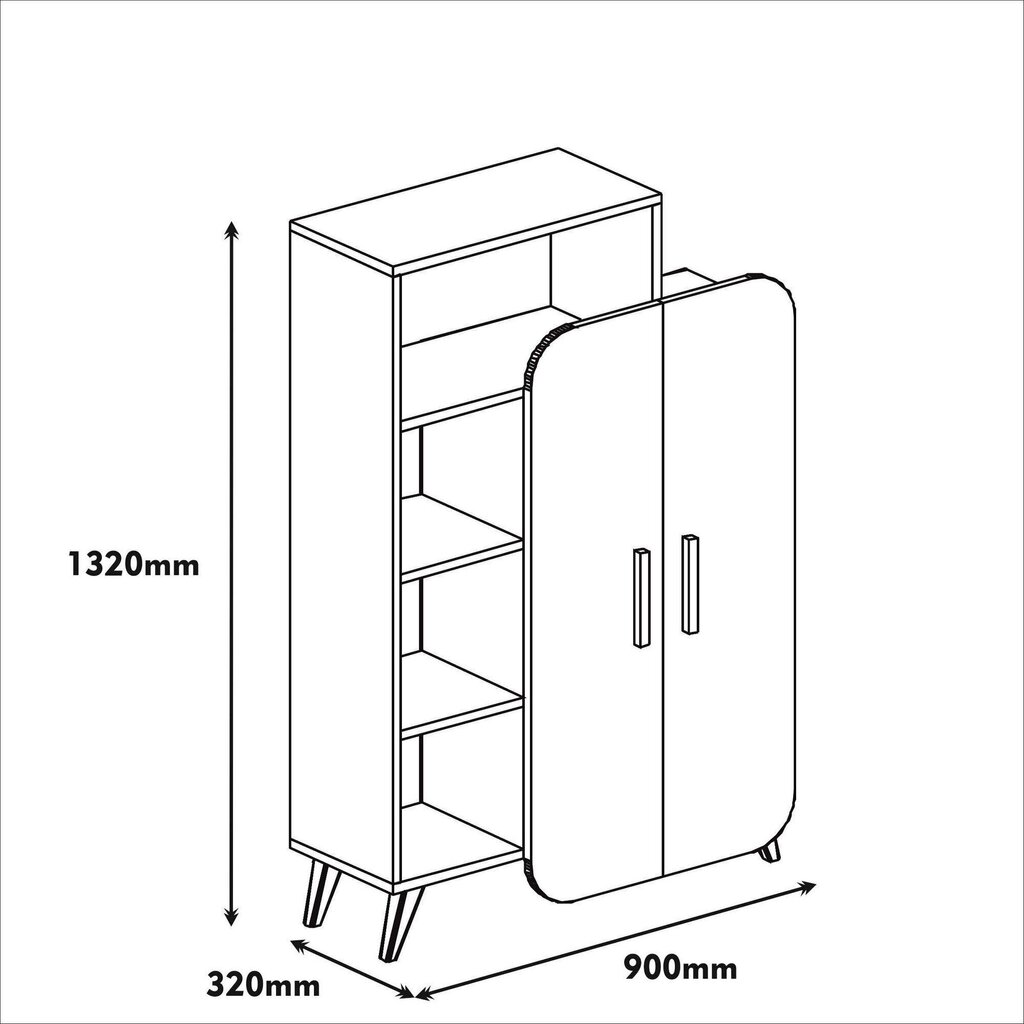 Eraldiseisev riiul Kalune Design 845, 132 cm, pruun/kollane hind ja info | Riiulid | kaup24.ee