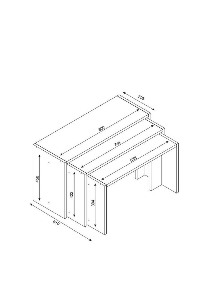 3-osaline kohvilaua komplekt Kalune Design 756, valge/pruun цена и информация | Diivanilauad | kaup24.ee