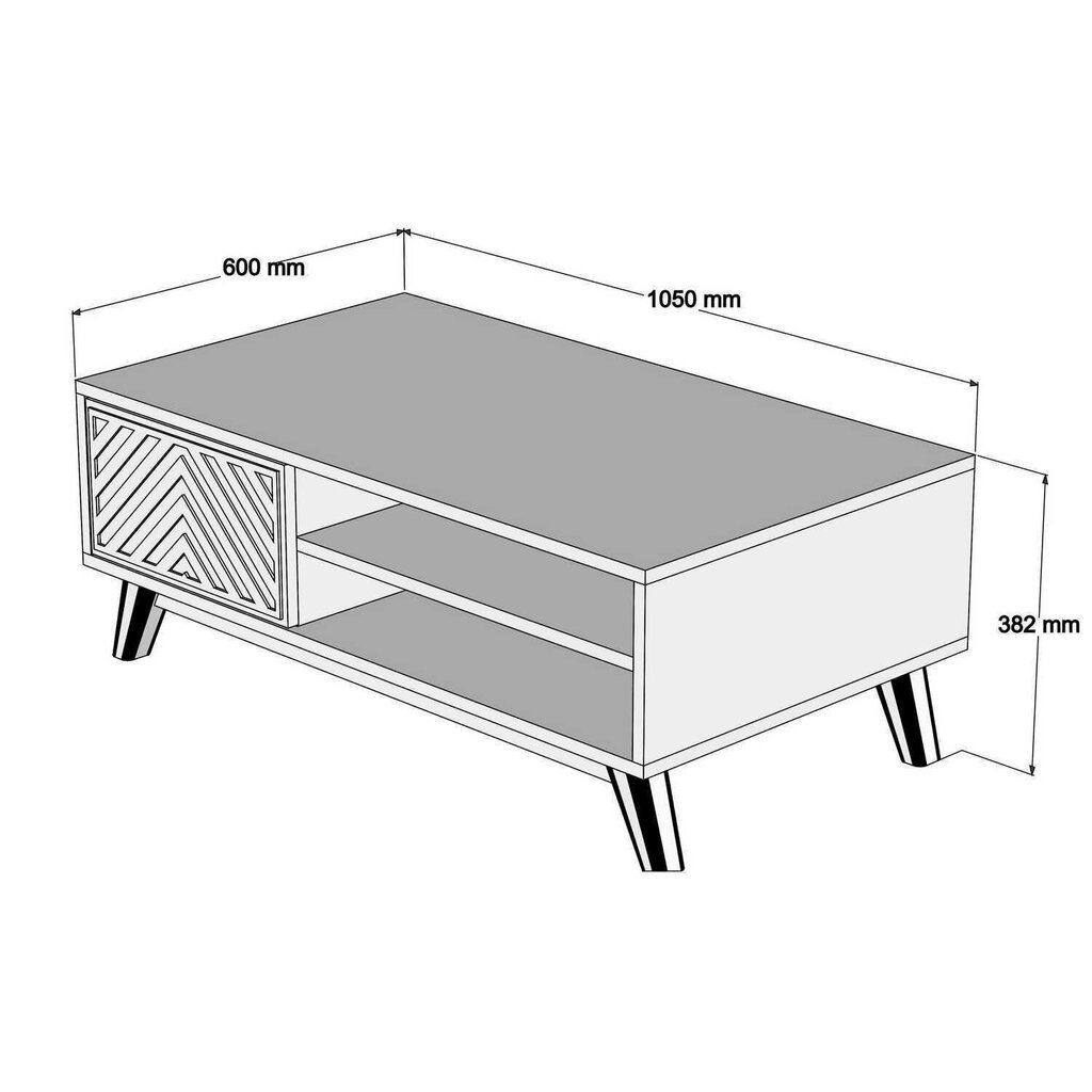 Diivanilaud Kalune Design 845, tumepruun/valge цена и информация | Diivanilauad | kaup24.ee