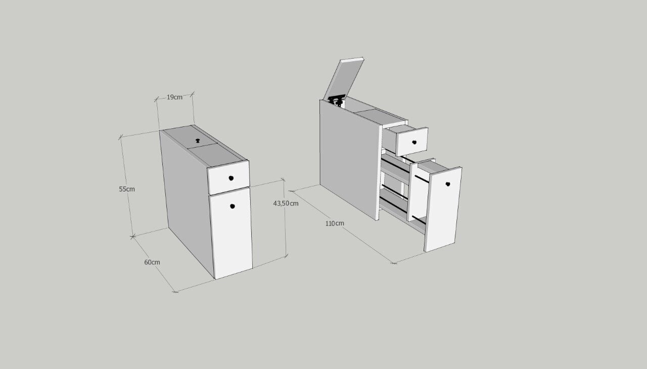 Eraldiseisev vannitoakapp Kalune Design 854, helepruun цена и информация | Vannitoakapid | kaup24.ee