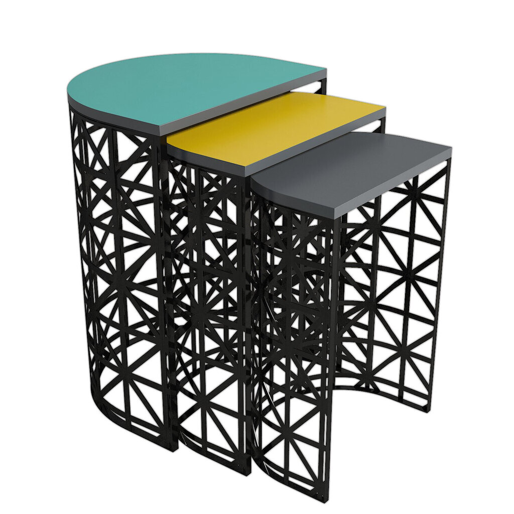 3-osaline kohvilaua komplekt Kalune Design 845(IV), mitmevärviline hind ja info | Diivanilauad | kaup24.ee