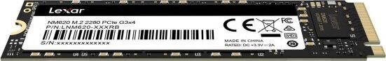 SSD|LEXAR|512GB|M.2|PCIE|NVMe|Write speed 3000 MBytes/sec|Read speed 3300 MBytes/sec|MTBF 1500000 hours|LNM620X512G-RNNNG цена и информация | Sisemised kõvakettad (HDD, SSD, Hybrid) | kaup24.ee