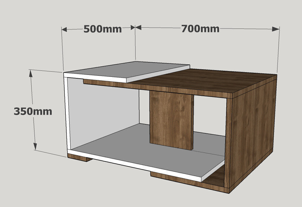 Diivanilaud Kalune Design, 745, valge/pruun hind ja info | Diivanilauad | kaup24.ee