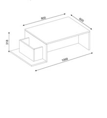 Кофейный столик Kalune Design 731, белый/бежевый цена и информация | Журнальные столики | kaup24.ee