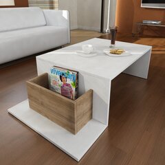 Кофейный столик Kalune Design 731, белый/коричневый цена и информация | Журнальные столики | kaup24.ee