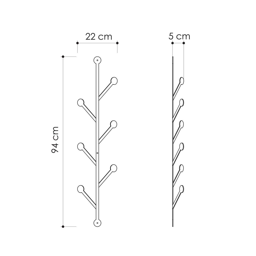 Riidenagi Kalune Design 776, must hind ja info | Nagid | kaup24.ee