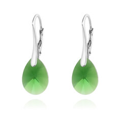 Серебряные серьги Pear Xilion Cut, Dark Moss Green цена и информация | Серьги | kaup24.ee