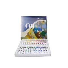 Õlikomplekt "OIL COLOUR" 24x12 мл." 24x12 ml, Pappkarbis hind ja info | Kunstitarbed, voolimise tarvikud | kaup24.ee