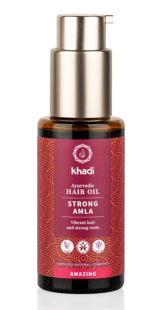 Juukseid tugevdav õli Strong Amla Khadi Naturprodukte, 50 ml цена и информация | Maskid, õlid, seerumid | kaup24.ee