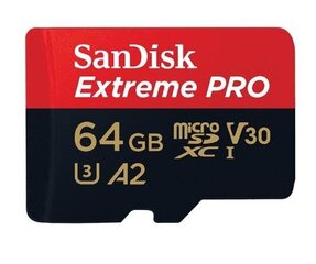 Mälukaart Secure Digital micro Extreme Pro 64GB 170MB/s A2/V30/UHS-I/U3 цена и информация | Карты памяти | kaup24.ee