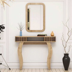 Комплект стола и зеркала Kalune Design 845, светло-коричневый цена и информация | Туалетные столики | kaup24.ee