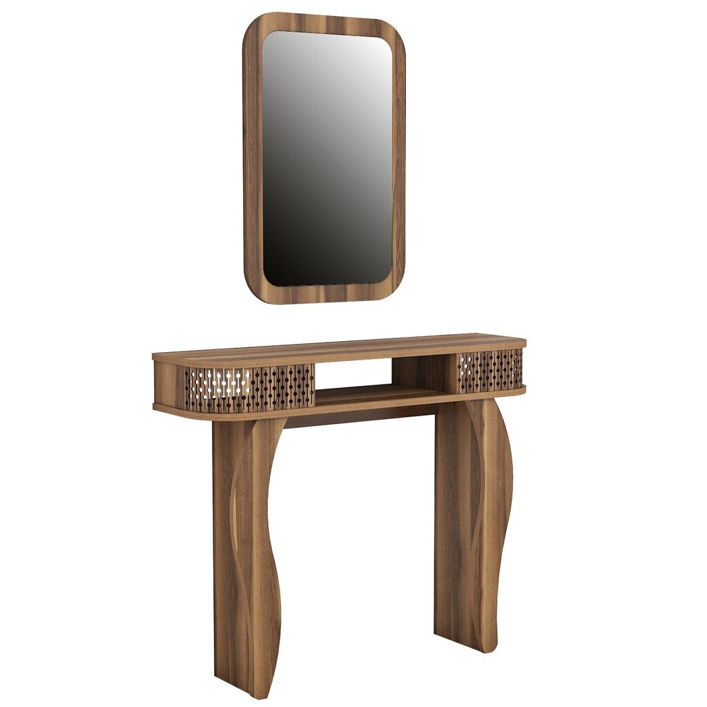 Laua ja peegli komplekt Kalune Design 845, pruun цена и информация | Tualettlauad | kaup24.ee