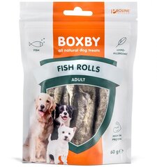 Maius koertele Boxby Fish Rolls, naturaalne, tursaga, 60 g hind ja info | Maiustused koertele | kaup24.ee