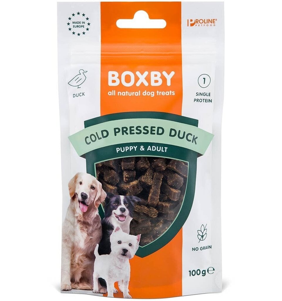 Maius koertele Boxby Cold Pressed teraviljavaba naturaalne, pardilihaga, 100 g hind ja info | Maiustused koertele | kaup24.ee