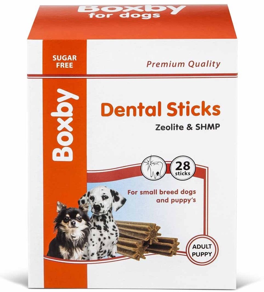 Närimispulgad koerte hambahoolduseks Boxby Dental Sticks Zeolite & SHMP, kutsikale ja väikest tõugu koerale, 320 g hind ja info | Maiustused koertele | kaup24.ee