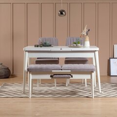 Комплект для столовой Kalune Design 869, белый/светло-серый цена и информация | Комплекты мебели для столовой | kaup24.ee