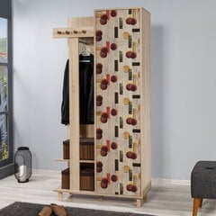 Комплект мебели для прихожей Kalune Design 869(IV), темно-красный/дуб цена и информация | Комплекты в прихожую | kaup24.ee