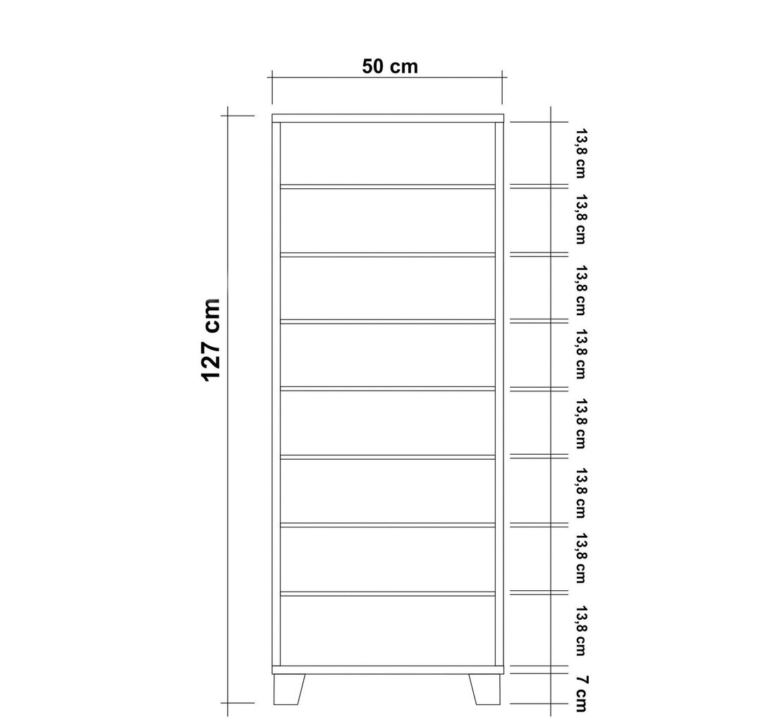 Jalanõudekapp Kalune Design 869(VII), valge цена и информация | Jalatsikapid, jalatsiriiulid | kaup24.ee