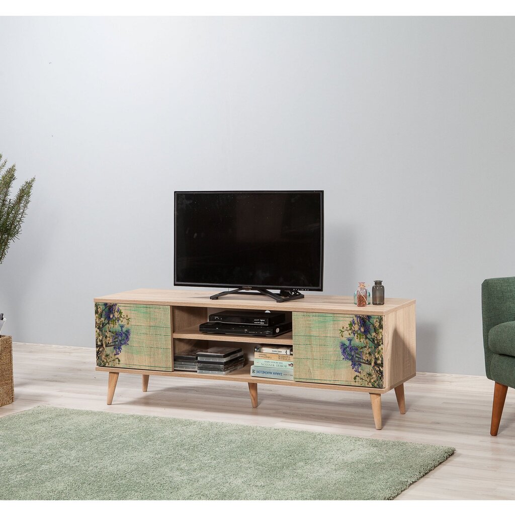 TV-laud Kalune Design 863(I), roheline/tamme värv цена и информация | TV alused | kaup24.ee