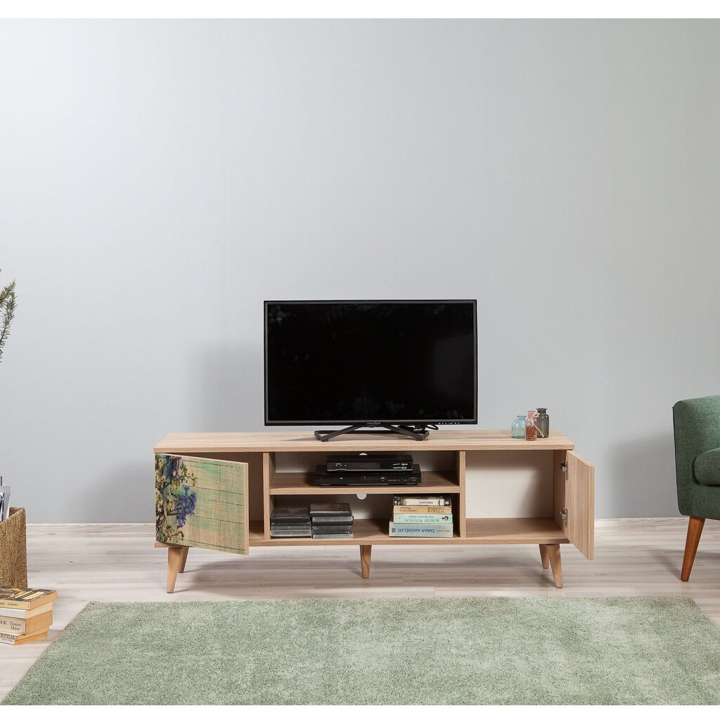 TV-laud Kalune Design 863(I), roheline/tamme värv цена и информация | TV alused | kaup24.ee