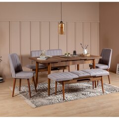 Комплект для столовой Kalune Design 869(I), коричневый/светло-серый цена и информация | Комплекты мебели для столовой | kaup24.ee