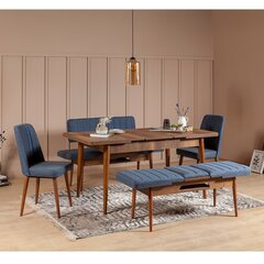 Комплект для столовой Kalune Design 869(I), коричневый/синий цена и информация | Комплекты мебели для столовой | kaup24.ee