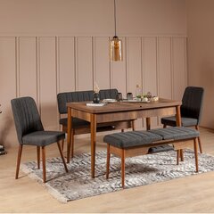 Söögitoa komplekt Kalune Design 869(I), pruun/hall цена и информация | Комплекты мебели для столовой | kaup24.ee