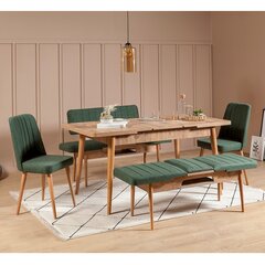 Комплект для столовой Kalune Design 869(I), зеленый/бежевый цена и информация | Комплекты мебели для столовой | kaup24.ee