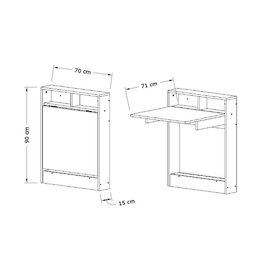 Muudetav kapp - laud Kalune Design 793, valge hind ja info | Arvutilauad, kirjutuslauad | kaup24.ee