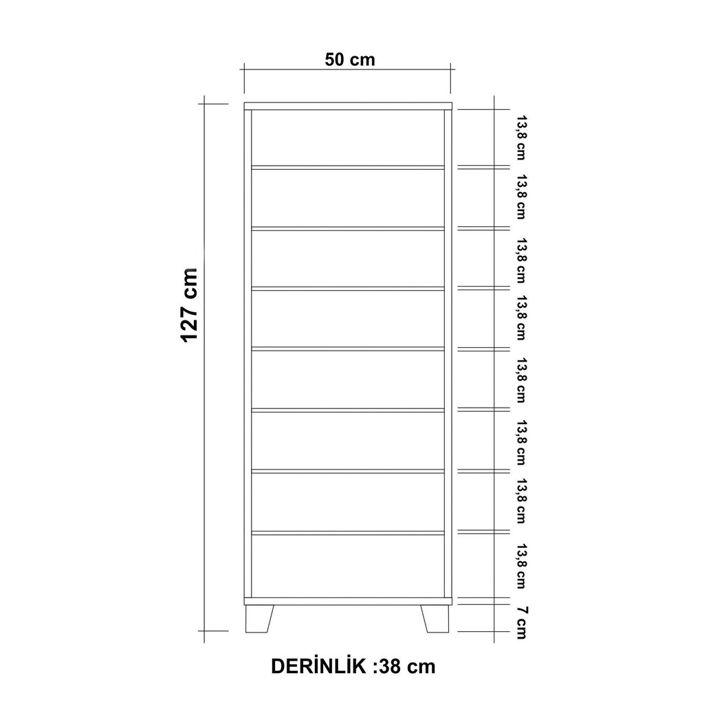 Jalanõudekapp Kalune Design 869(I), valge/must цена и информация | Jalatsikapid, jalatsiriiulid | kaup24.ee