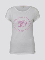 Женская футболка Tom Taylor 1016431*10332, белая/розовая цена и информация | Женские футболки | kaup24.ee