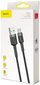 Kaabel Baseus USB Durable Nylon Braided Wire Usb / Usb-C Qc3.0 2A 3m, must/hall цена и информация | Mobiiltelefonide kaablid | kaup24.ee
