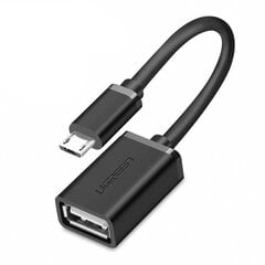 Адаптер Ugreen USB (мама) - micro USB (male) OTG 12 см USB 2.0 480 Мбит / с, черный (US133 10396) цена и информация | Кабели для телефонов | kaup24.ee