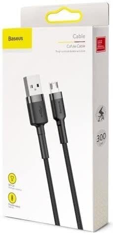 Kaabel Baseus USB Durable Nylon Braided Wire Usb / Micro Usb 2A 3m, must/hall (Camklf-Hg1) цена и информация | Mobiiltelefonide kaablid | kaup24.ee