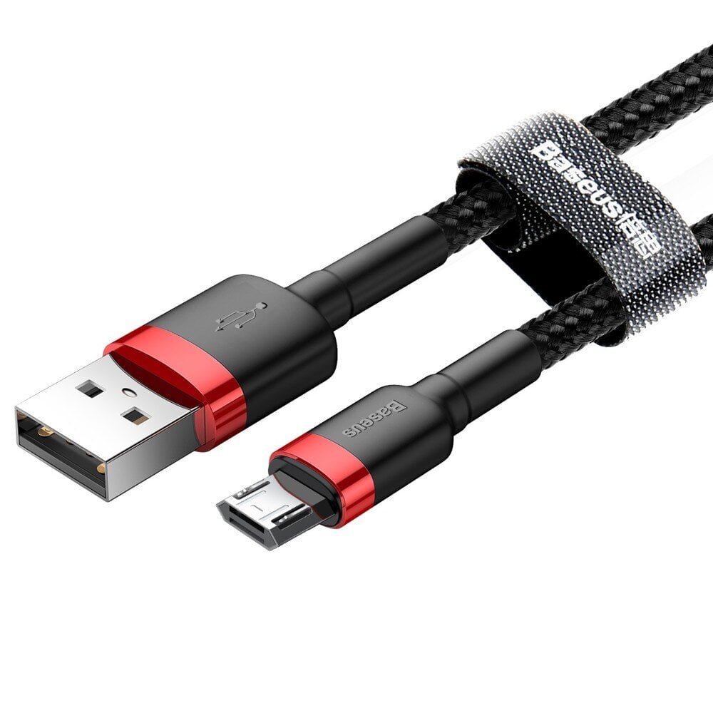 Kaabel Baseus Cafule Micro USB 1.5A 2m, punane/must hind ja info | Mobiiltelefonide kaablid | kaup24.ee