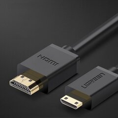 Kабель Ugreen HDMI (male) - mini HDMI (male) 3D Ethernet ARC 1 м, черный (HD108 10195) цена и информация | Кабели и провода | kaup24.ee