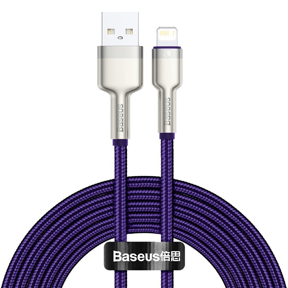 Kaabel Baseus Cafule Series USB Į Lightning 2.4A 2m, lilla цена и информация | Mobiiltelefonide kaablid | kaup24.ee