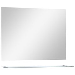 vidaXL seinapeegel riiuliga, 80 x 60 cm, karastatud klaasist цена и информация | Зеркала | kaup24.ee