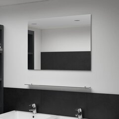 vidaXL seinapeegel riiuliga, 80 x 60 cm, karastatud klaasist цена и информация | Зеркала | kaup24.ee